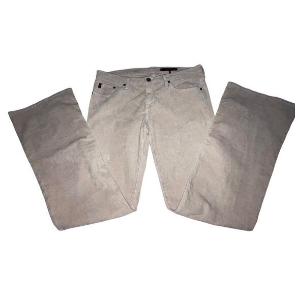 AG Adriano Goldschmied Women's Beige Corduroy Pants Boot Cut 31R Designer 34" - Picture 1 of 9